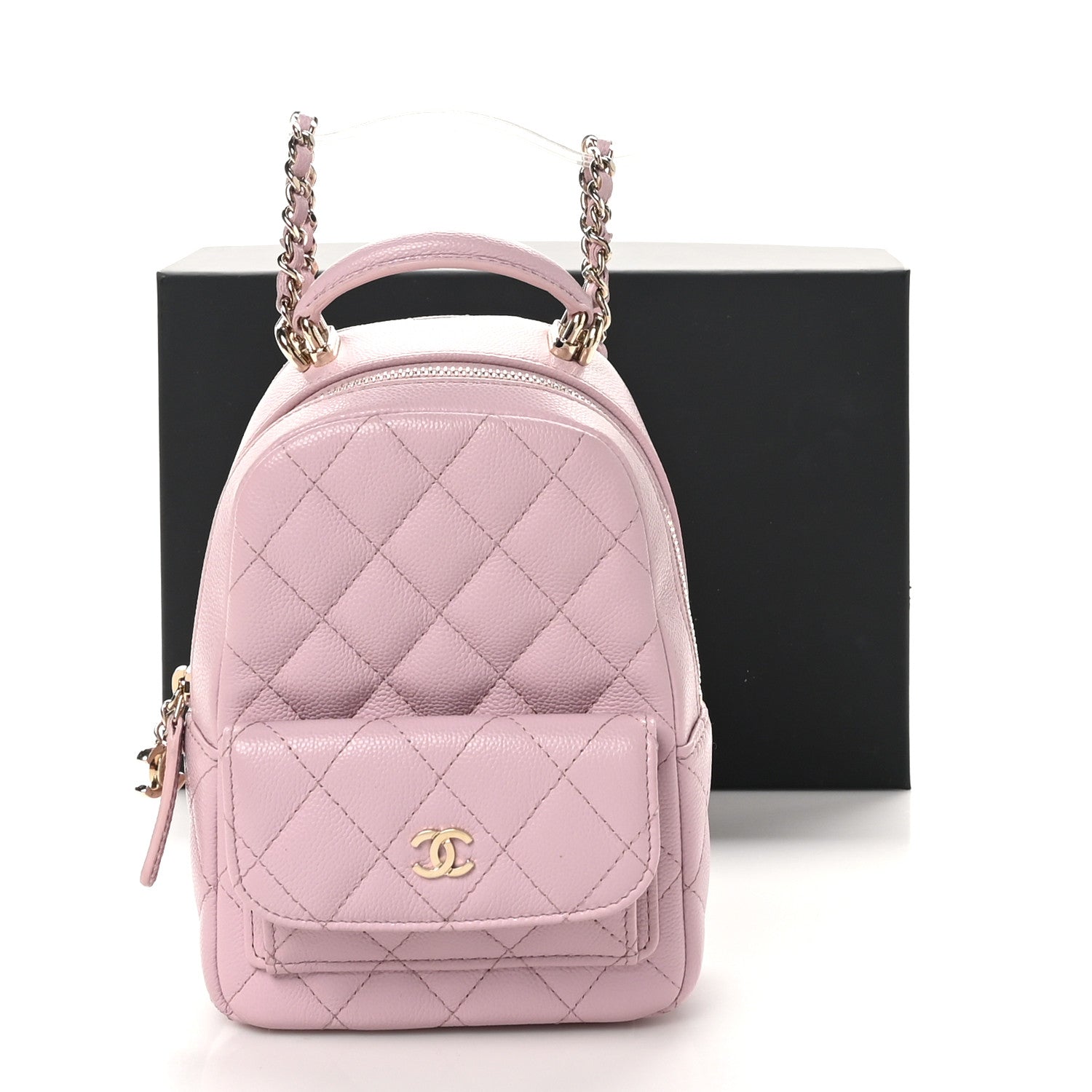 Chanel Caviar Quilted CC Mini Classic Backpack Lilac 11 of 11