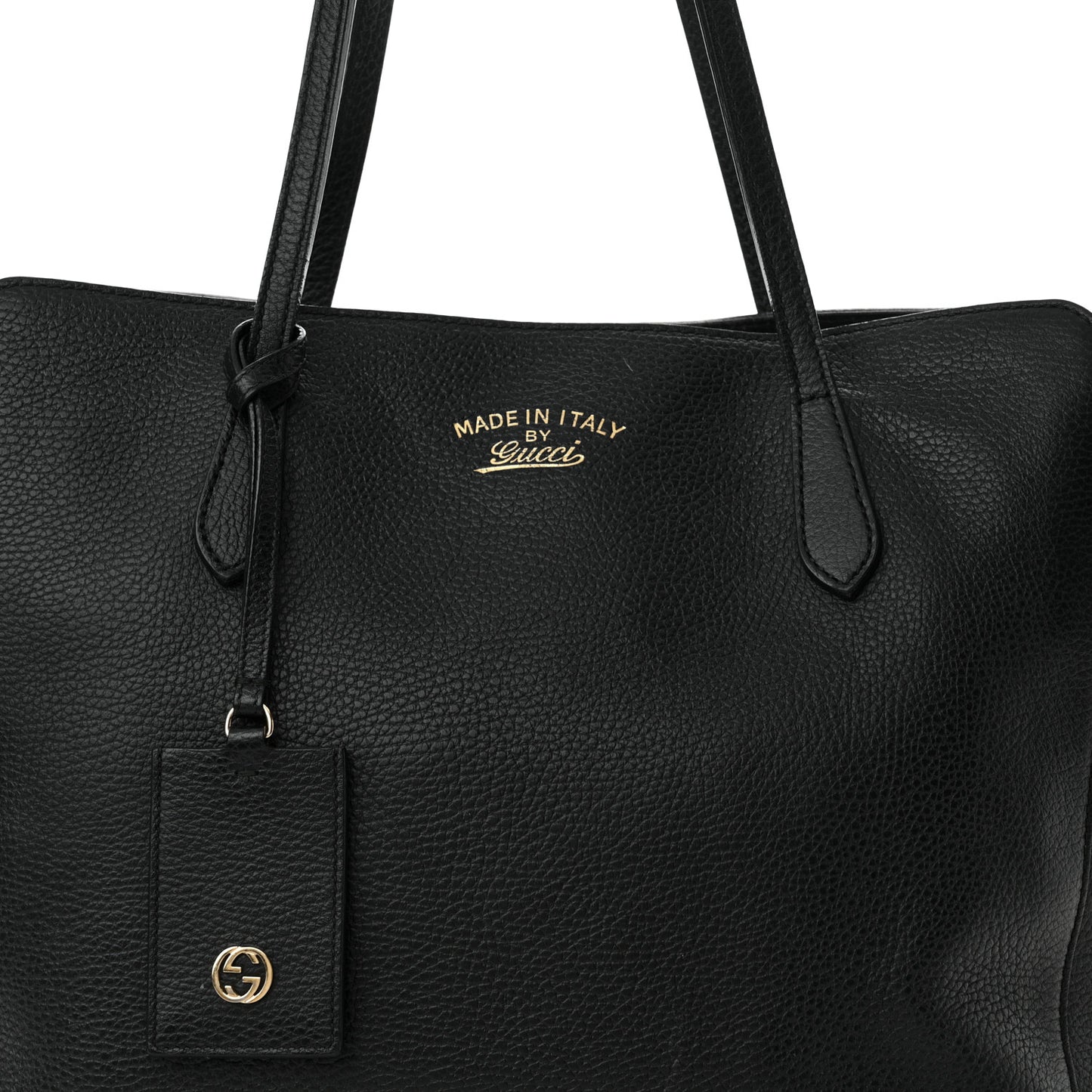 Pebbled Calfskin Medium Swing Tote Black