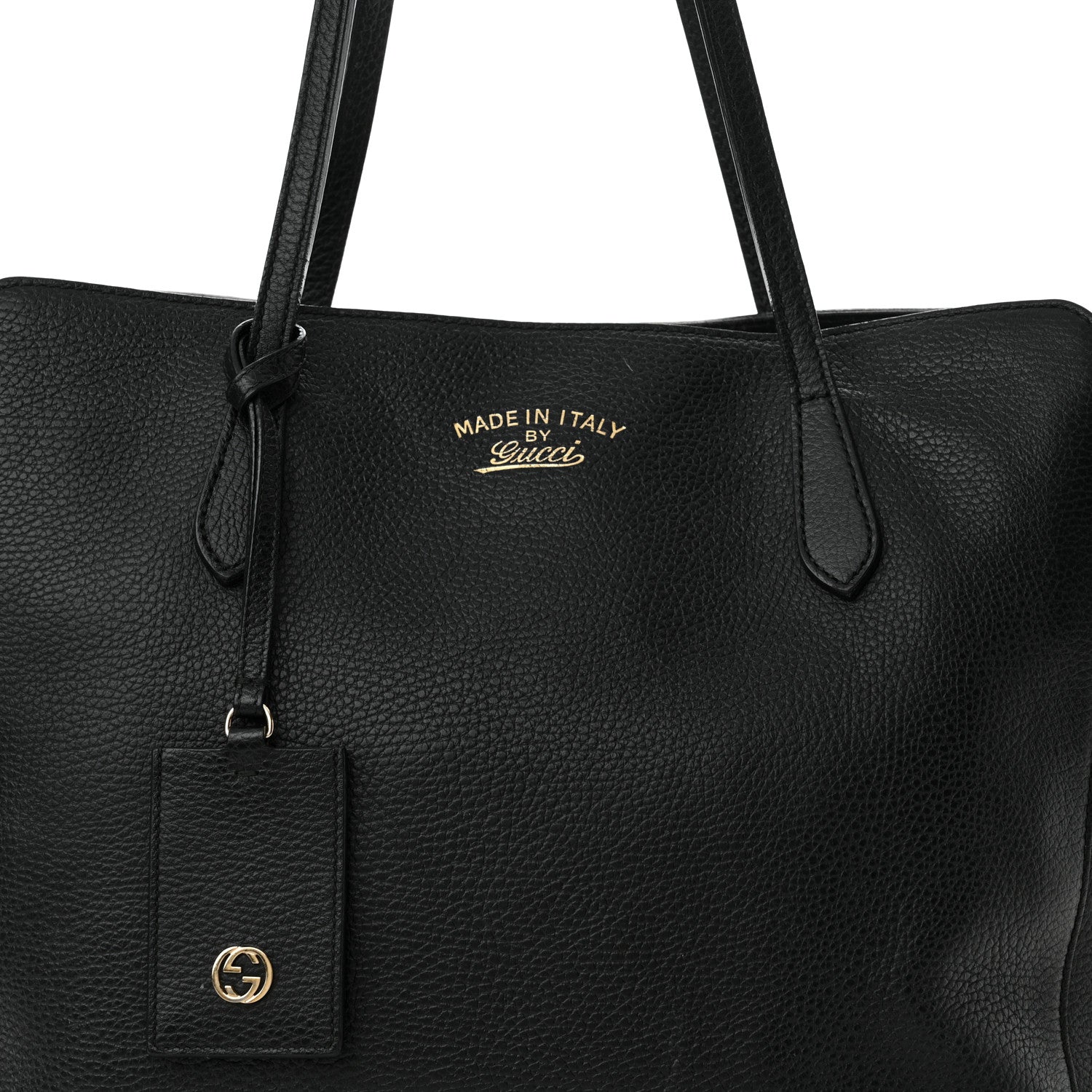 Gucci Pebbled Calfskin Medium Swing Tote Black 7 of 22