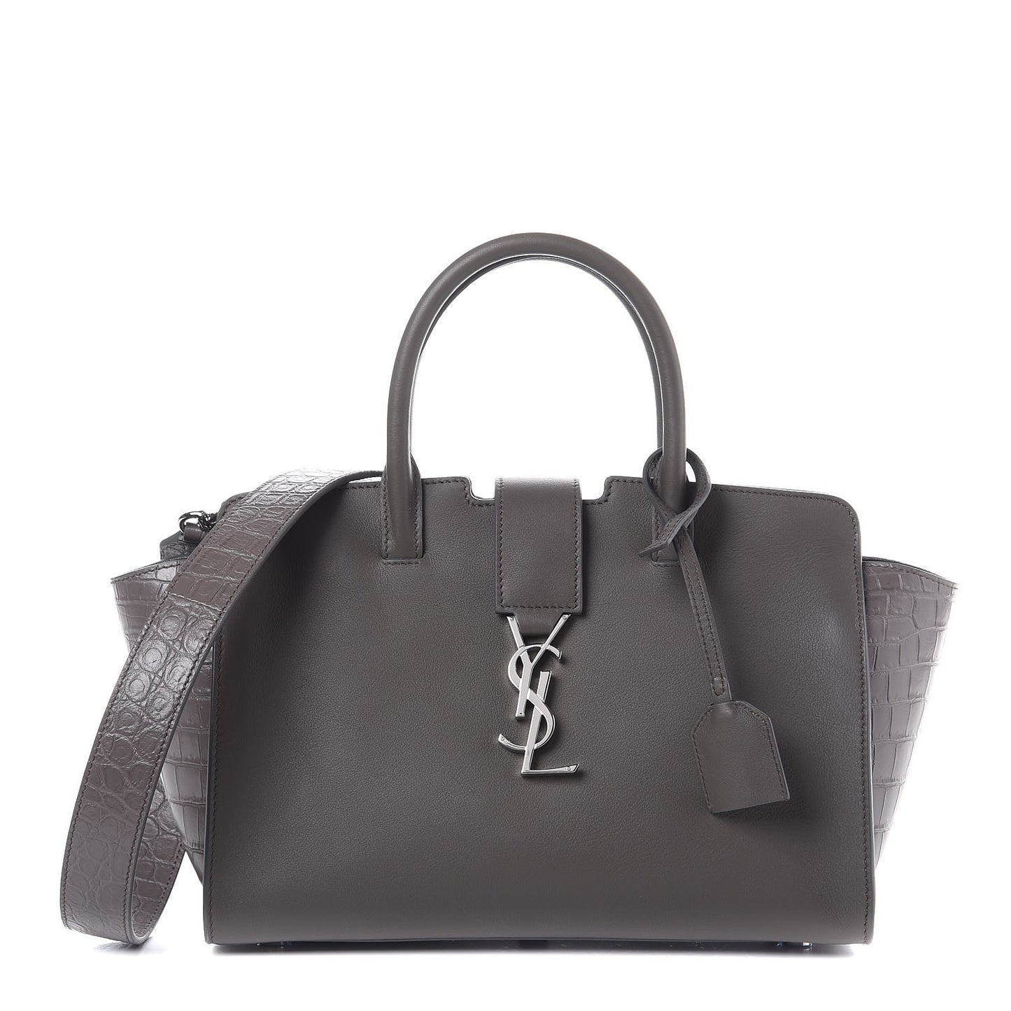 Smooth Calfskin Crocodile Embossed Baby Monogram Downtown Cabas Earth