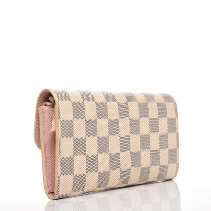 Louis Vuitton Damier Azur Emilie Wallet Rose Ballerine 3 of 6