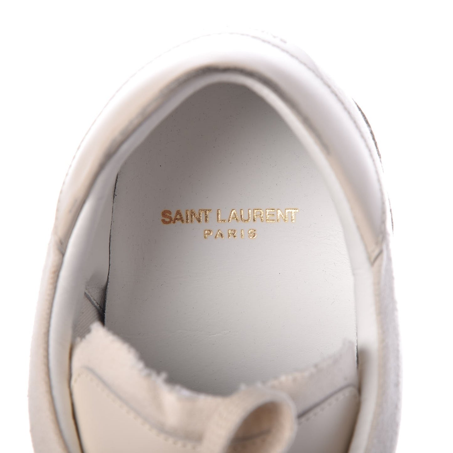 Distressed Canvas Court Classic Sneakers 46 White