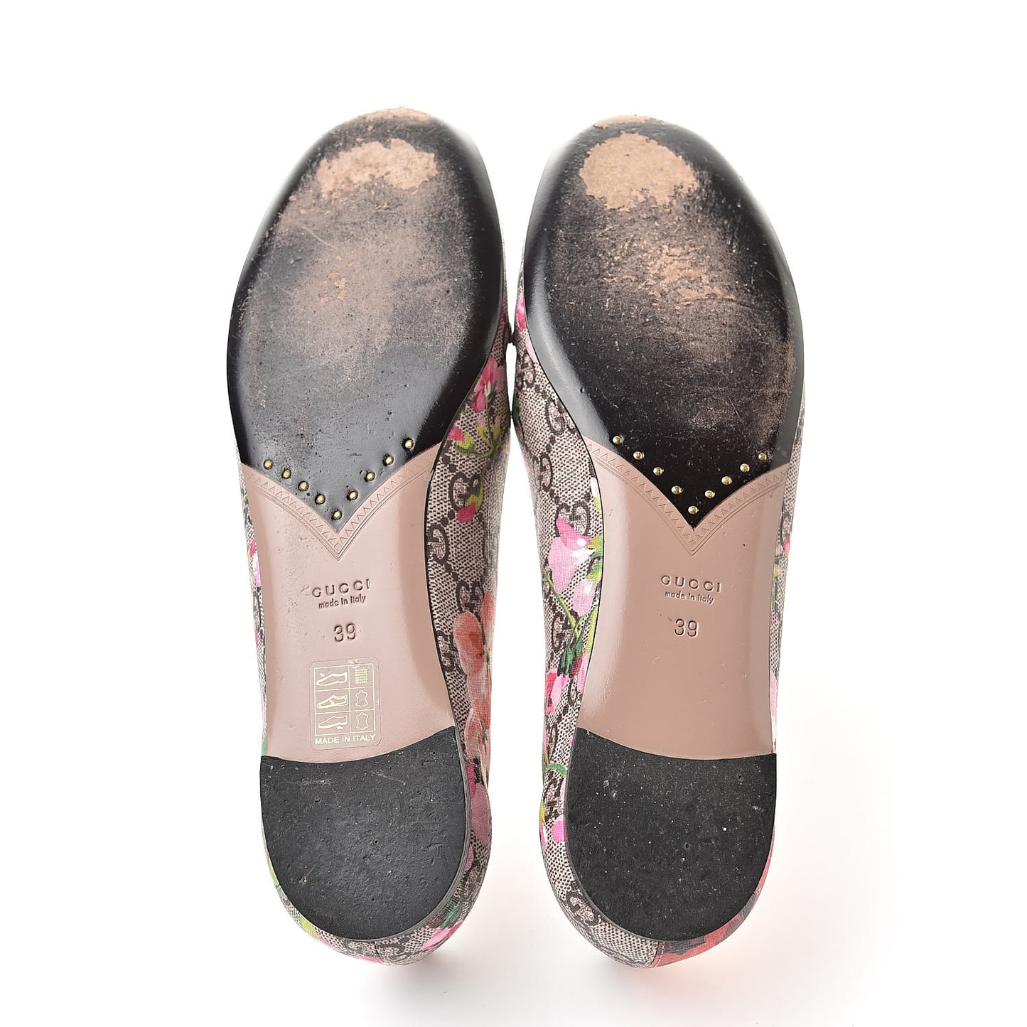 GG Supreme Monogram Blooms Ballet Flats 39 Beige Multicolor Dry Rose