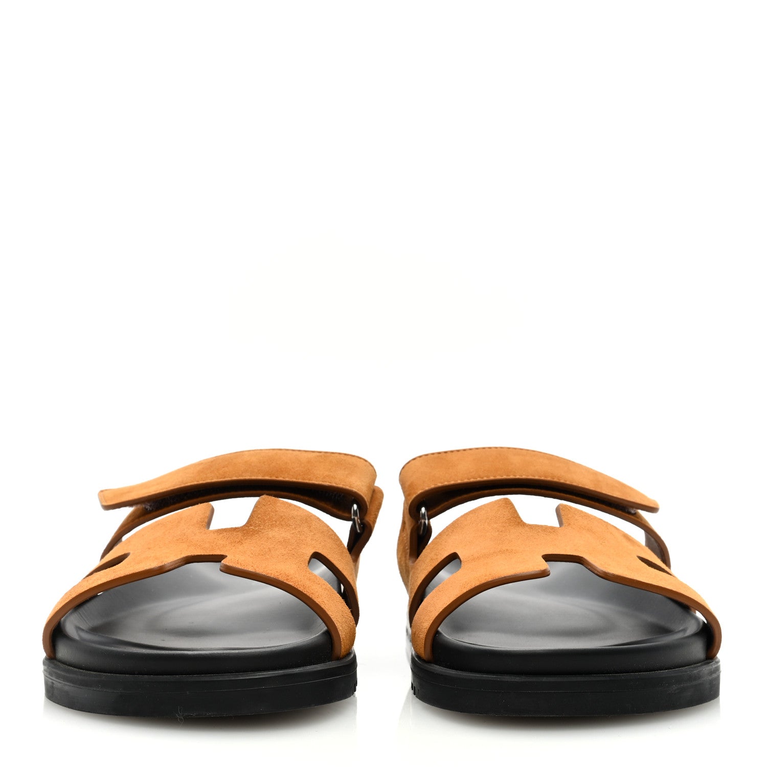 Hermes Suede Goatskin Womens Chypre Sandals 36.5 Naturel 2 of 11