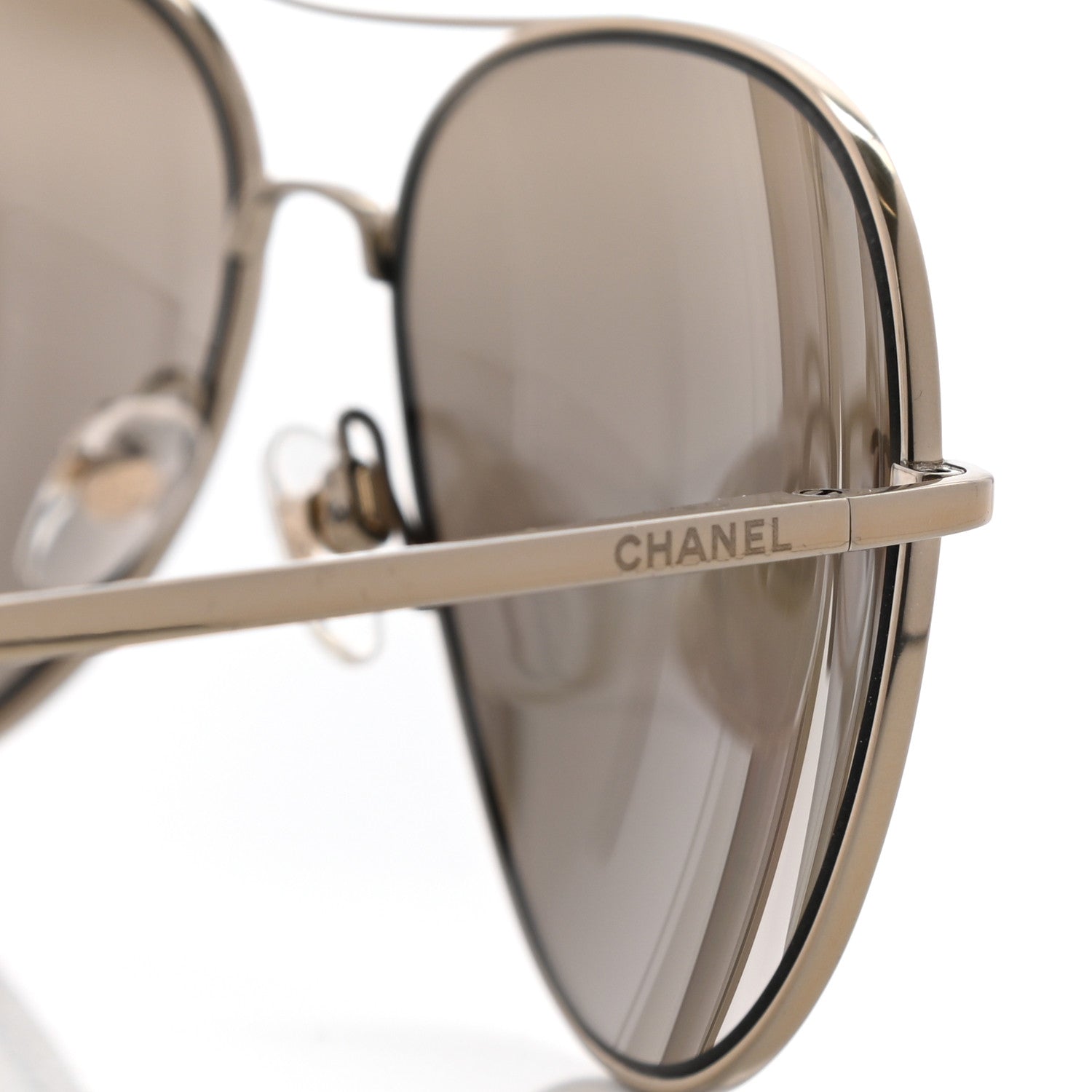 Chanel Metal Aviator CC Sunglasses 4189-T-Q Gold 5 of 10