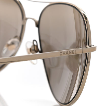 Chanel Metal Aviator CC Sunglasses 4189-T-Q Gold 5 of 10