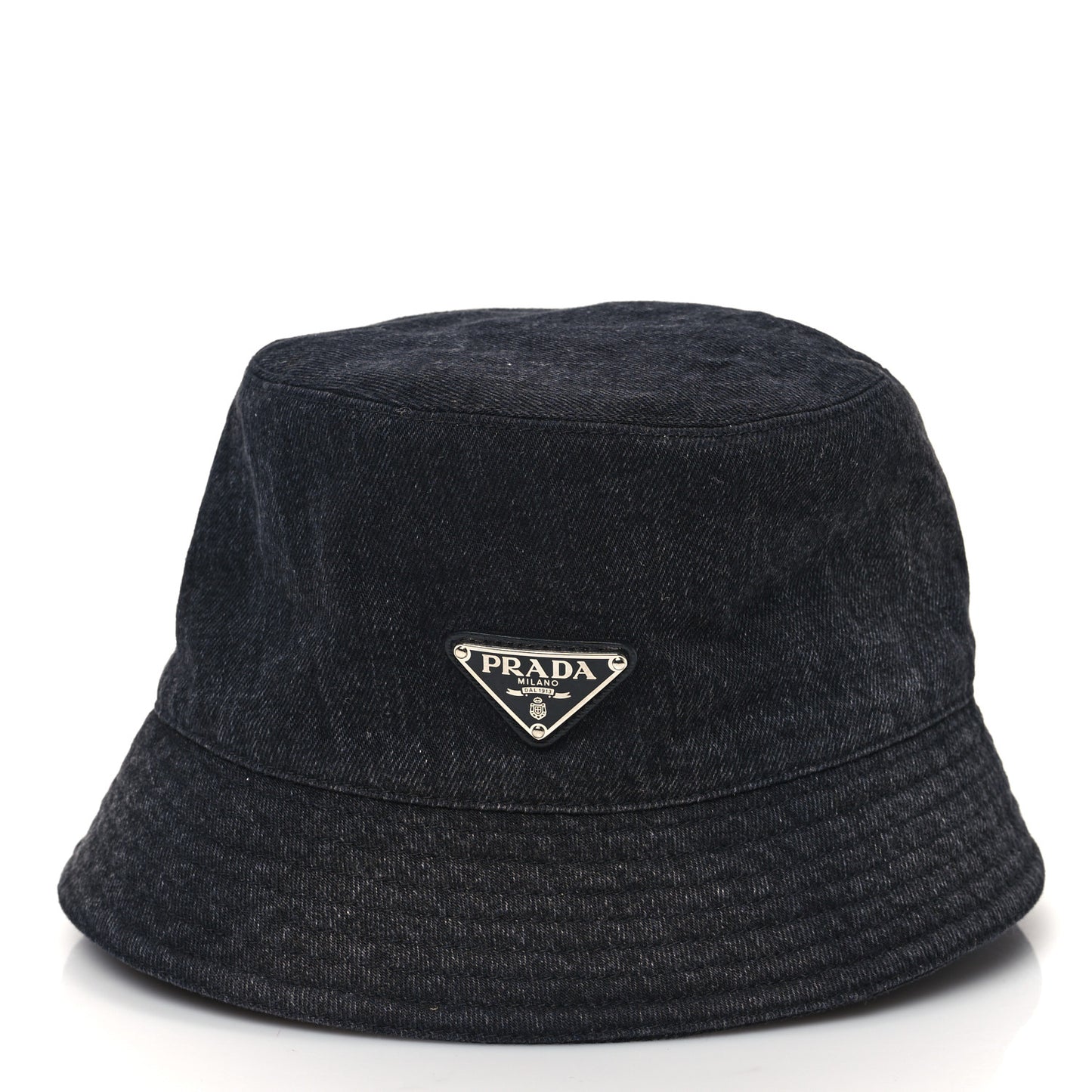 Denim Metal Triangle Logo Bucket Hat M Black