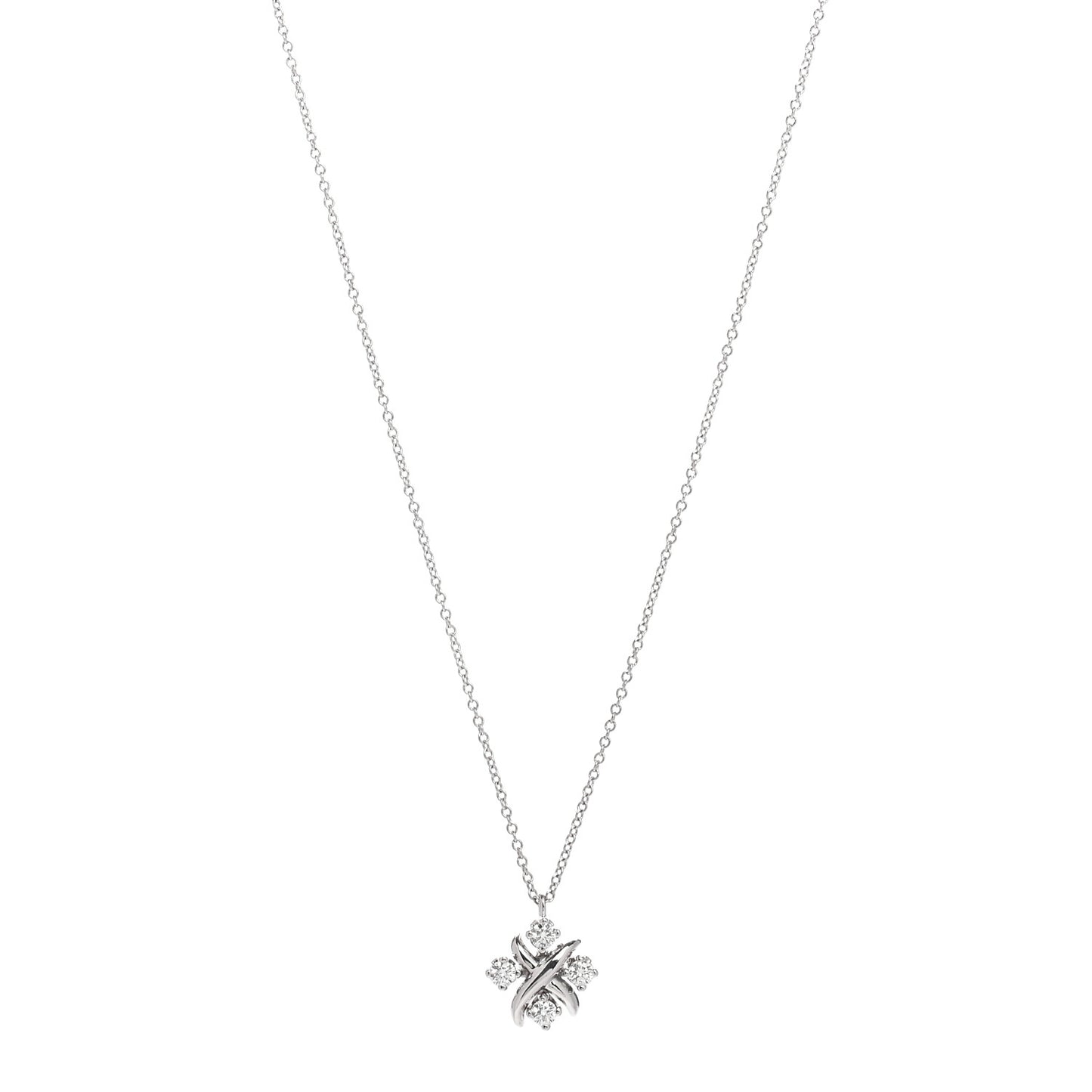 Platinum Diamond Schlumberger Lynn Pendant Necklace