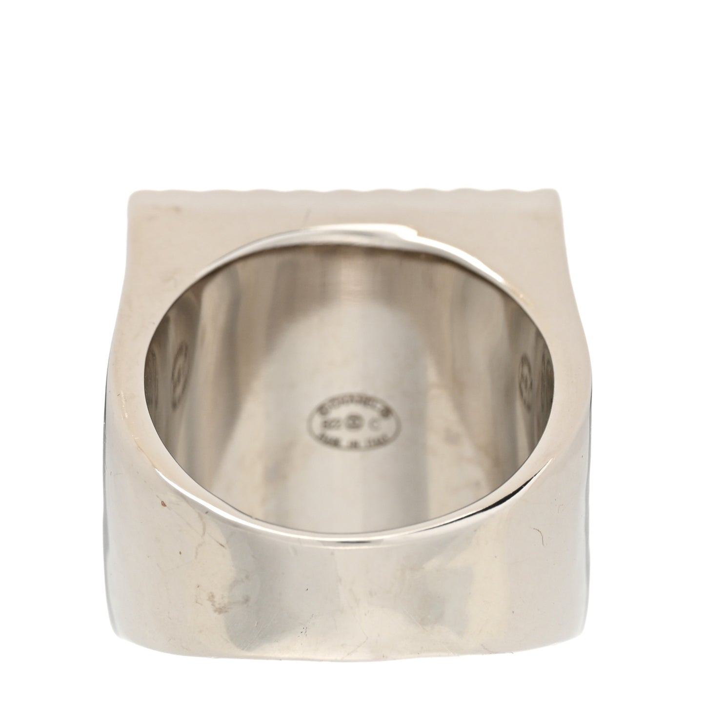 Metal Crystal CC Ring 55 7.25 Black Silver