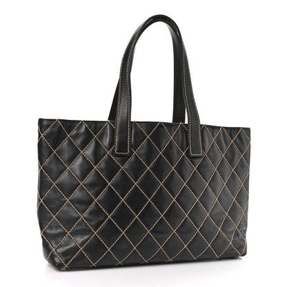 Chanel Calfskin Wild Stitch Large Tote Black 3 of 11