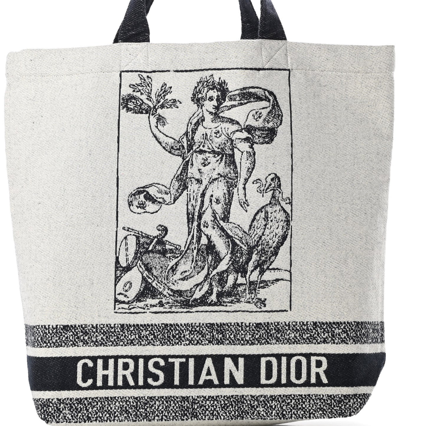 Canvas Print Cruise Tote Ivory Black