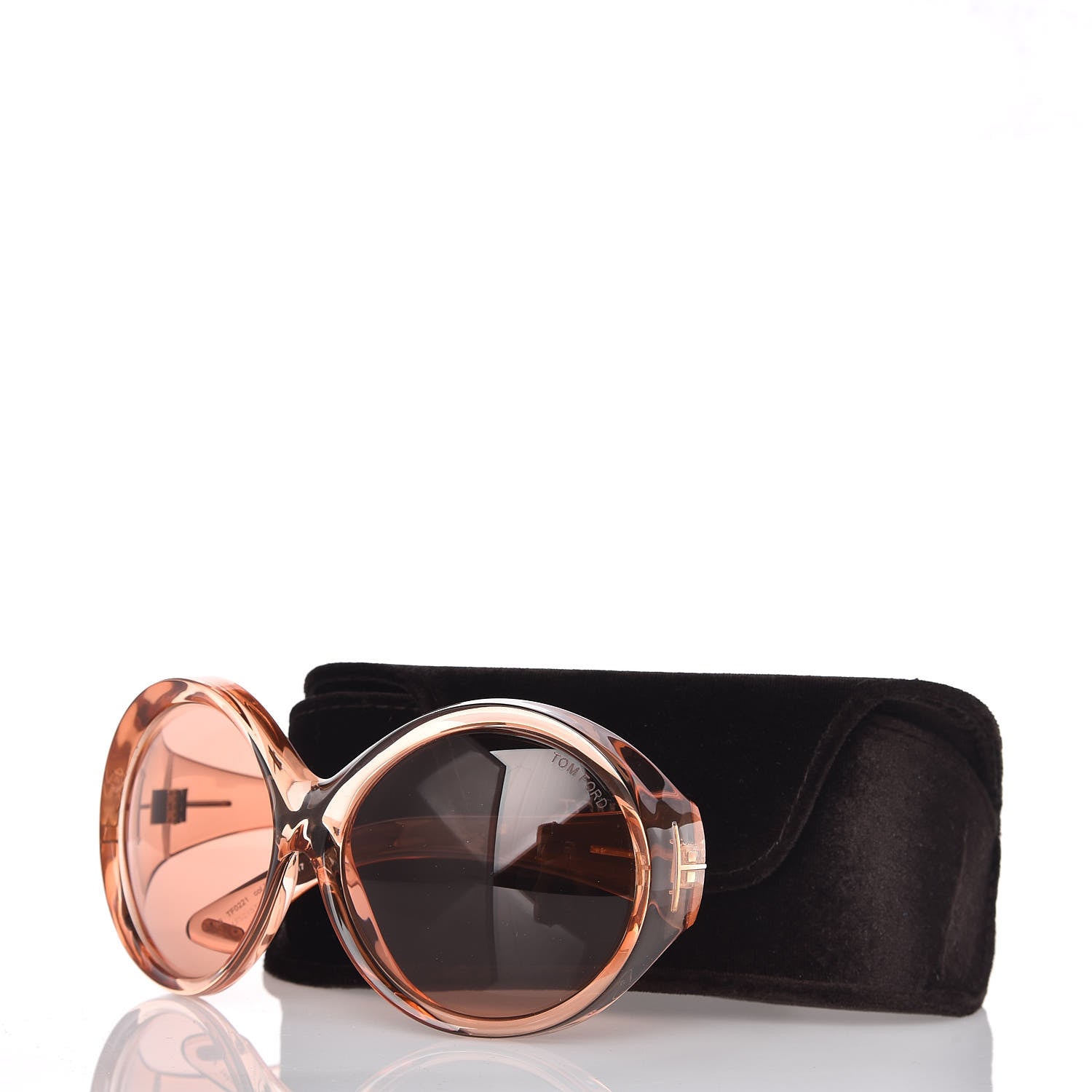 Tom Ford Ali Oversized Round Sunglasses TF0221 Peach Pink 7 of 7