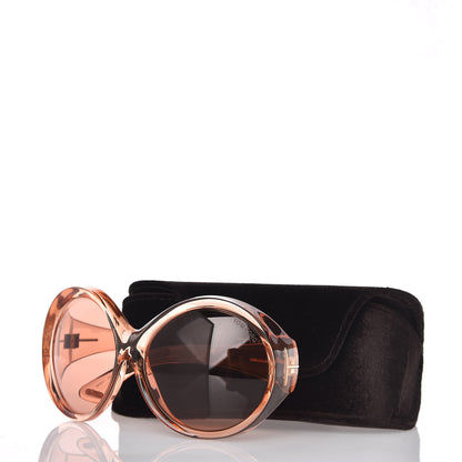 Tom Ford Ali Oversized Round Sunglasses TF0221 Peach Pink 7 of 7