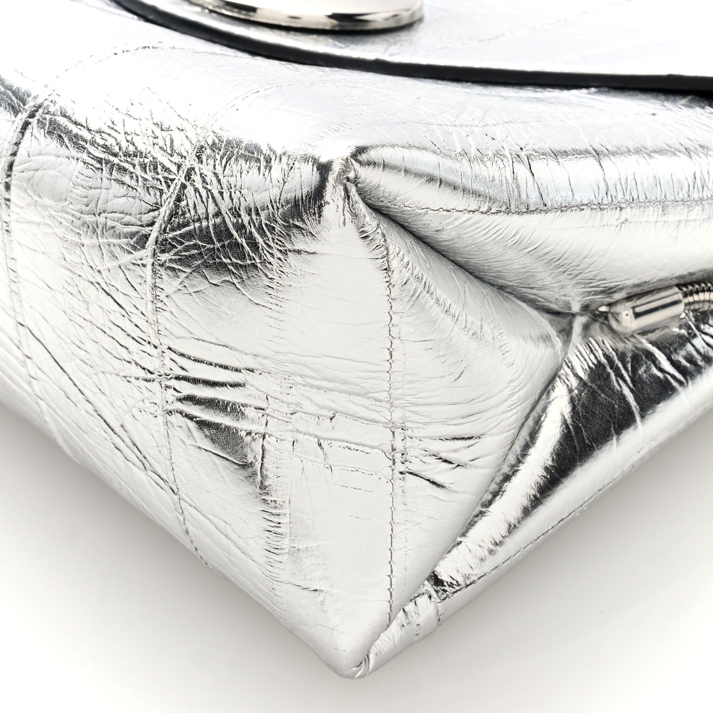 Metallic Eelskin Bobbi Bag Silver