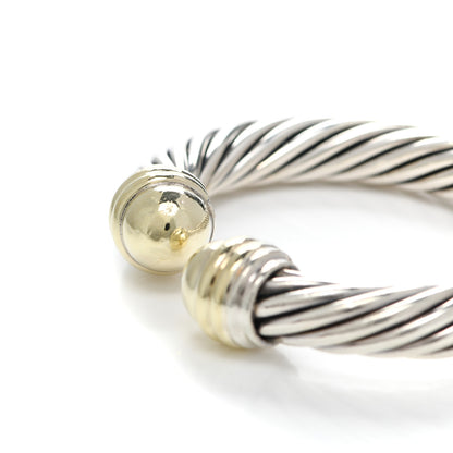 David Yurman Sterling Silver 14K Yellow Gold 10mm Cable Classics Bracelet 6 of 6