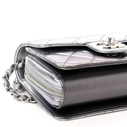 Chanel Metallic Lambskin Like A Wallet Flap Silvery Black 8 of 13