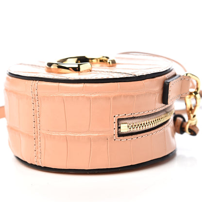 Chloe Calfskin Crocodile Embossed Mini C Round Crossbody Milky Orange 9 of 11