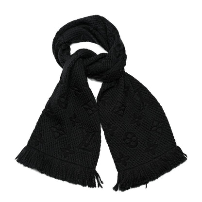 Louis Vuitton Wool Silk Logomania Scarf Charcoal 1 of 3