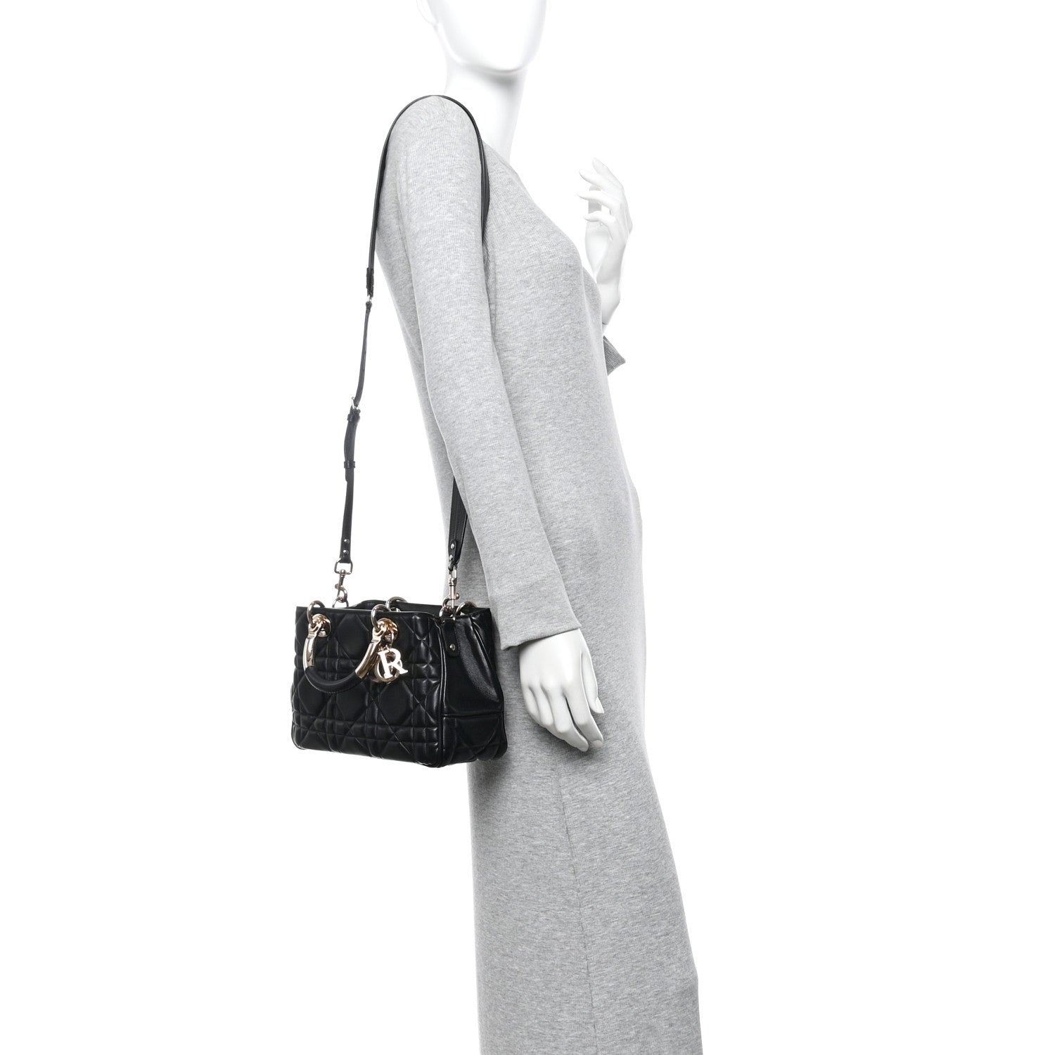 Christian Dior Calfskin Cannage Small The Lady 95.22 Black 2 of 9