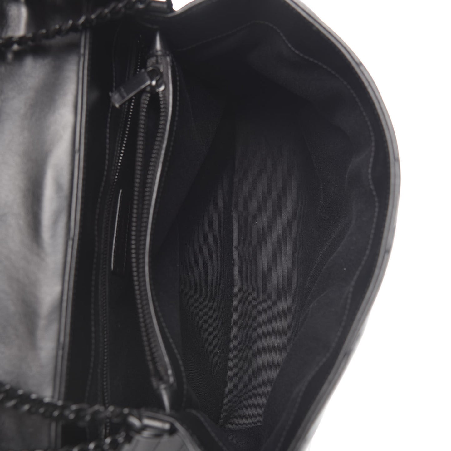 Calfskin Y Quilted Monogram Medium Loulou Chain Satchel Black