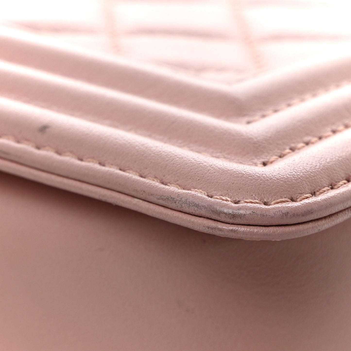 Calfskin Quilted Medium Boy Flap Light Pink