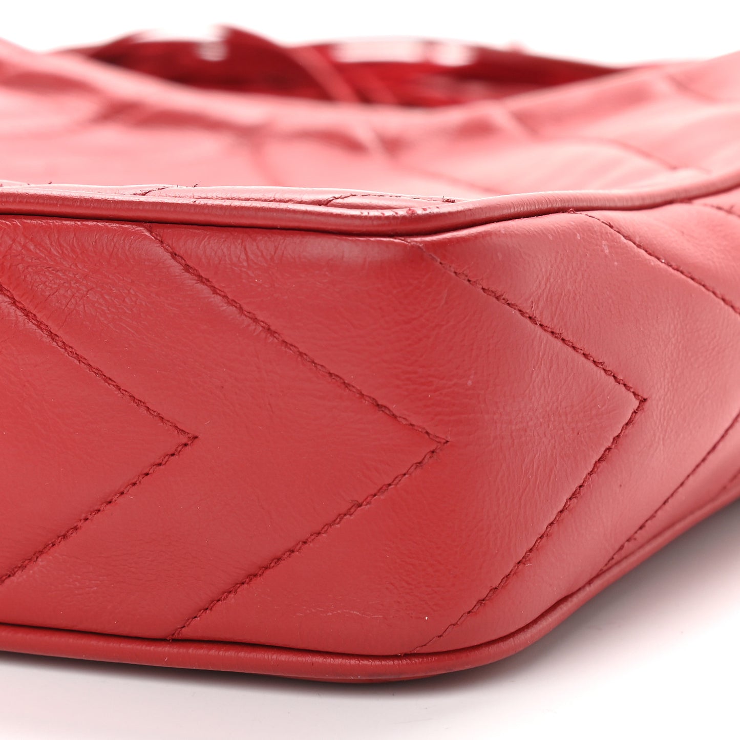 Lambskin Quilted Tassel Camera Case Red