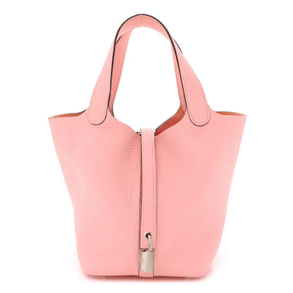 Hermes Taurillon Clemence Picotin Lock 18 PM Rose Sakura 1 of 11