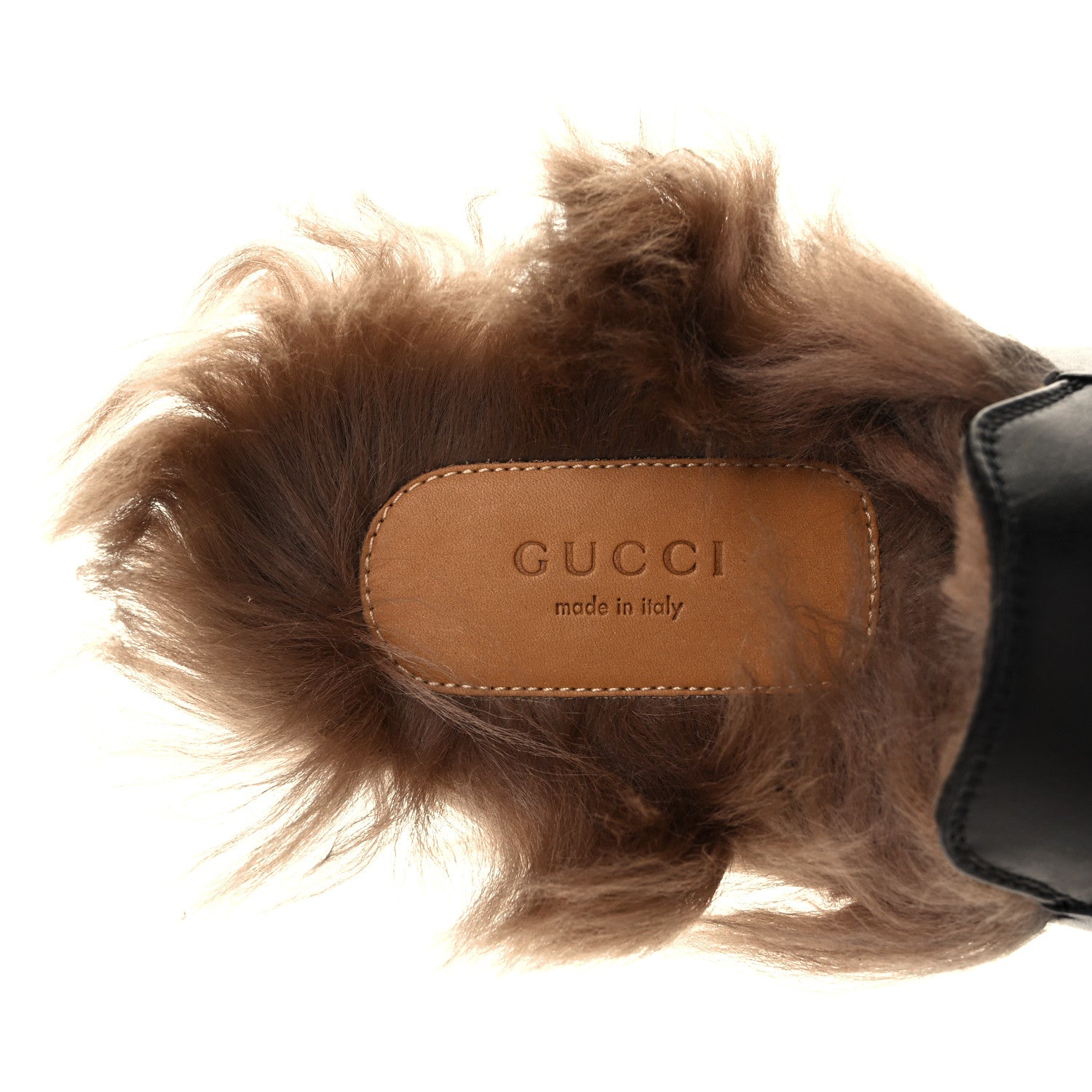 Gucci Calfskin Fur Womens Princetown Slippers 37 Black 8 of 9