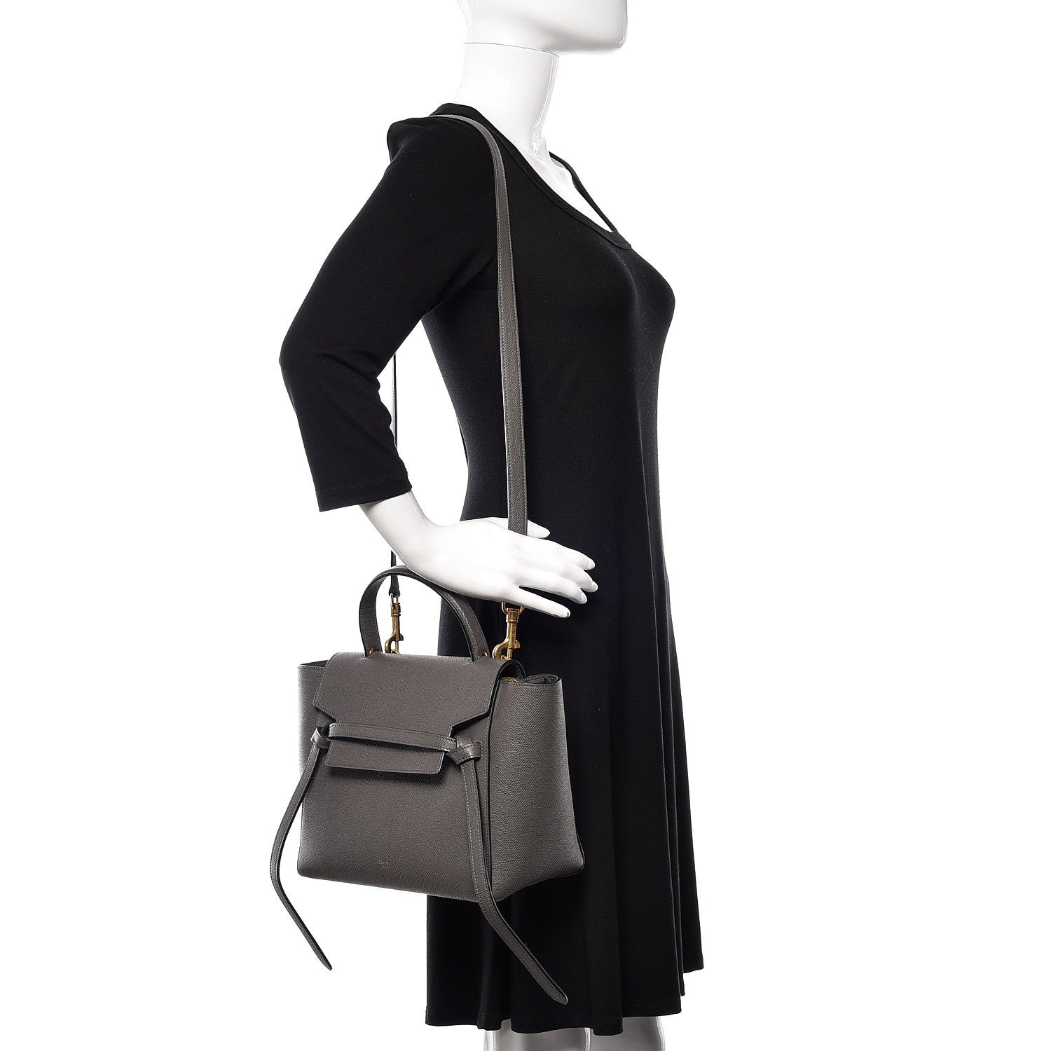 Celine Grained Calfskin Micro Belt Bag Grey 2 of 10