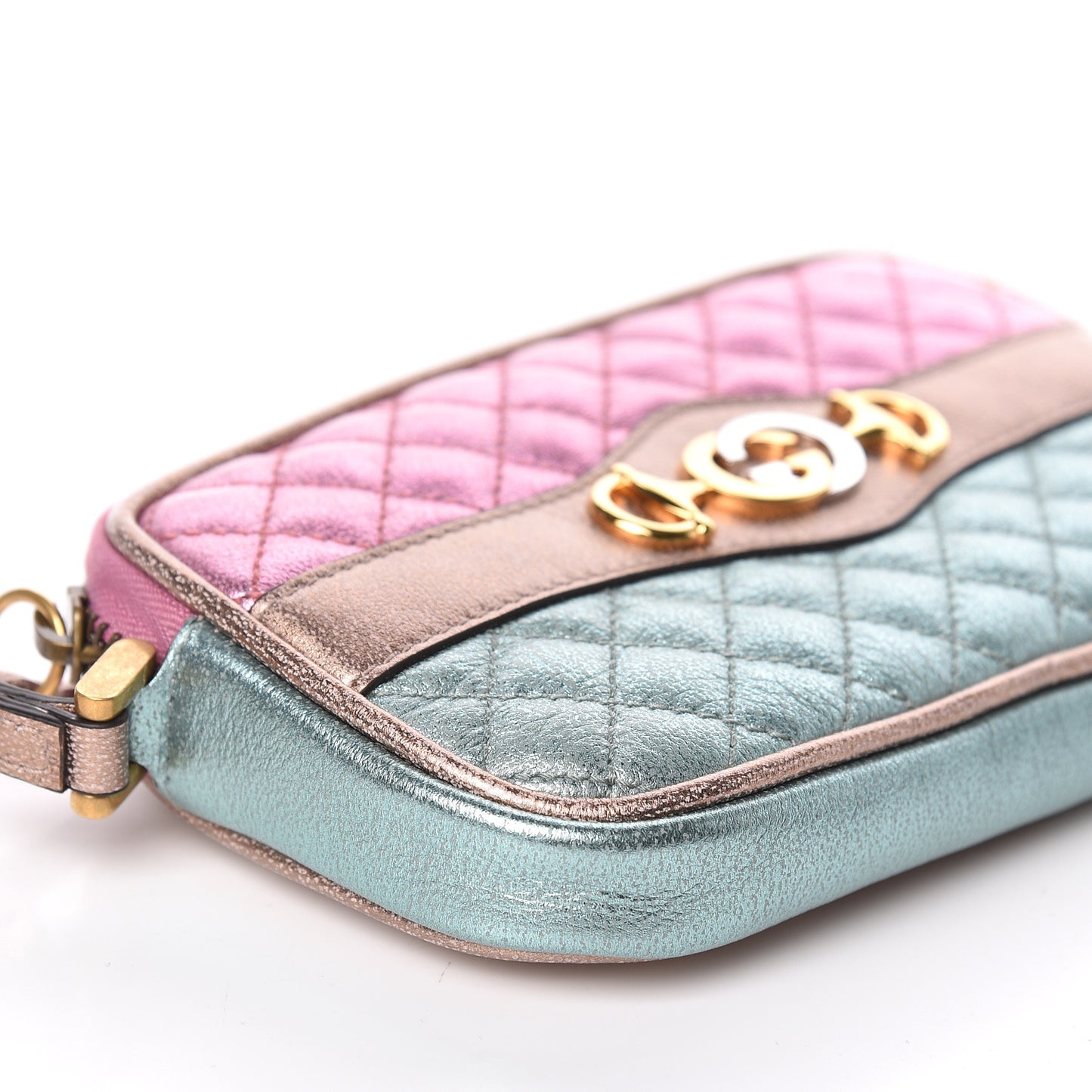 Laminated Nappa Trapuntata Zumi iPhone Case Rosa Lago Rame