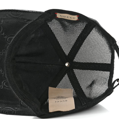 Gucci Calfskin Mesh GG Tennis Embossed Gary Baseball Hat M Black 12 of 18