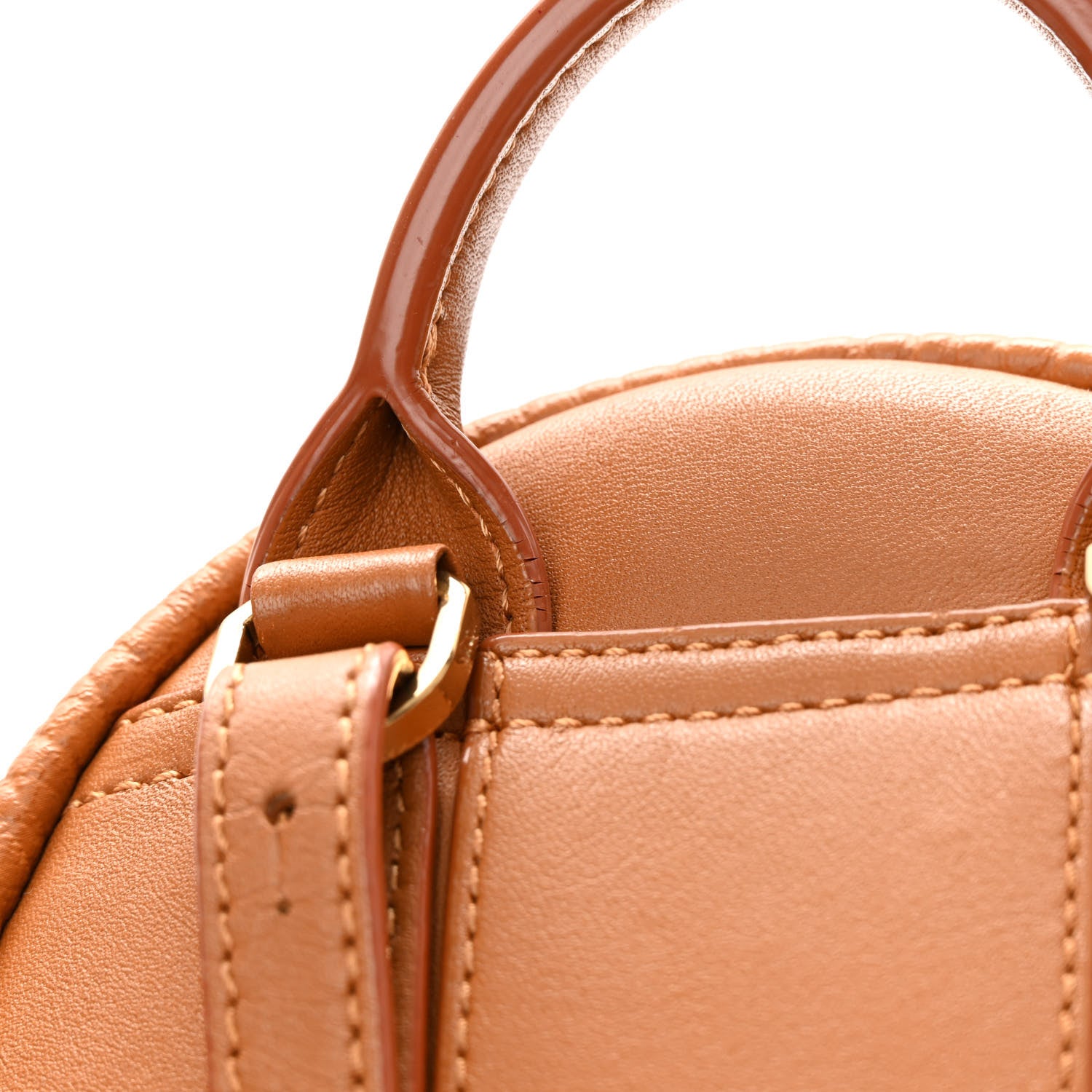 MCM Visetos Side Stud X-Mini Stark Bebe Boo Backpack Cognac 11 of 13