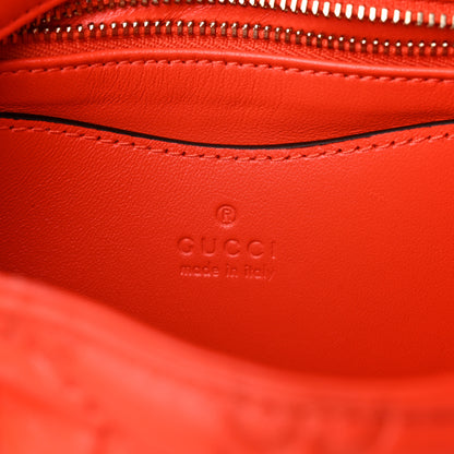 Gucci Lambskin Embossed Mini GG Milano Top Handle Shoulder Bag Orange 6 of 10