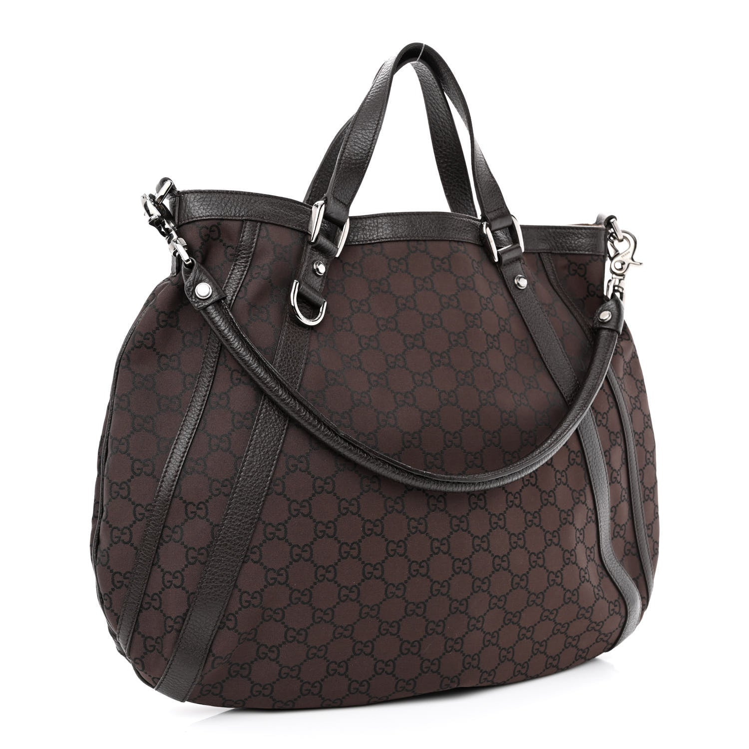 Gucci Monogram Medium Abbey Convertible Tote Dark Brown 3 of 14
