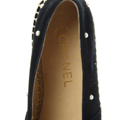 Chanel Suede Pearl CC Espadrilles 41 Black 9 of 10