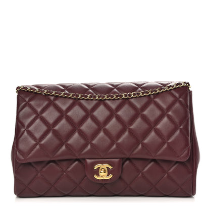 Chanel Lambskin Quilted Clutch With Chain Flap Bordeaux 1 of 16