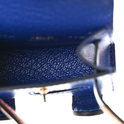 Hermes Tadelakt Chevre Mysore Kelly Quelle Idole Bag Charm Bleu Electrique Feu 3 of 5