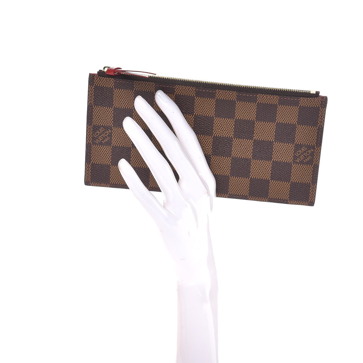 Damier Ebene Felicie Chain Wallet Zippered Insert