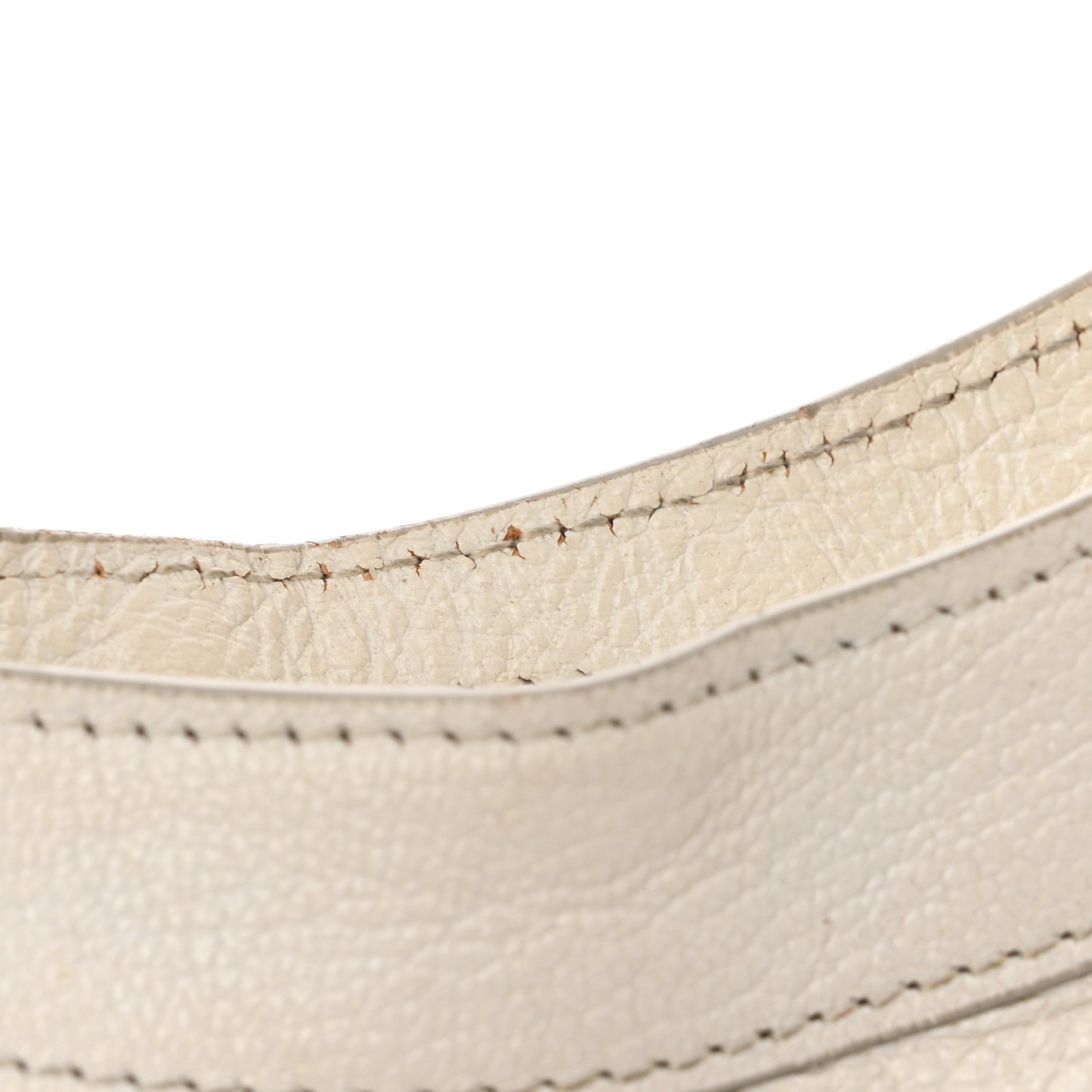 Chevre Silver Metallic Edge Hardware City White