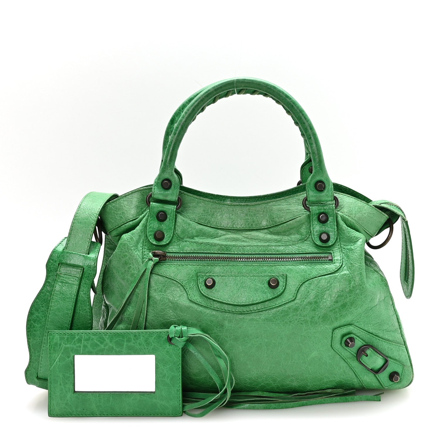 Balenciaga Agneau Classic Hardware Town Vert Poker 3 of 11