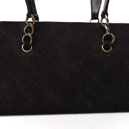 Chanel Suede Caviar Stitched CC Shoulder Bag Brown 11 of 12