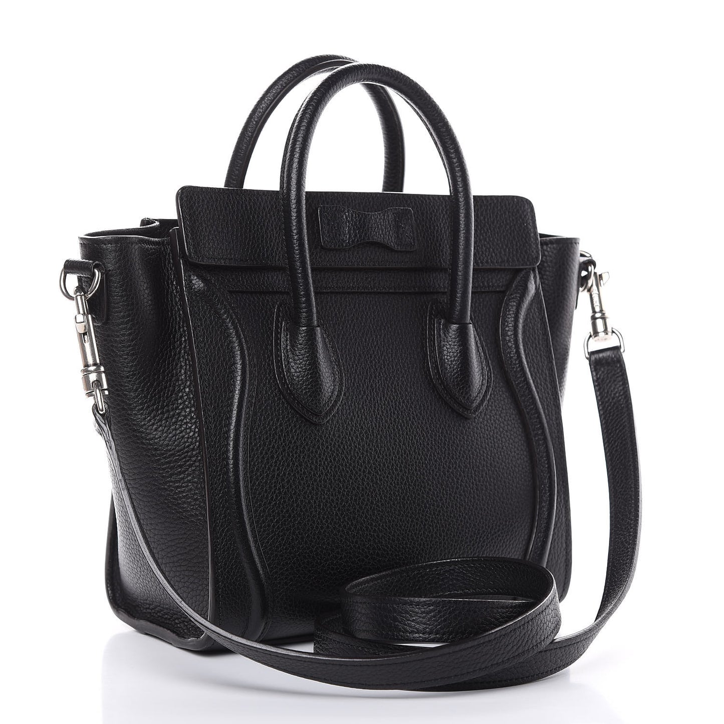 Drummed Calfskin Nano Luggage Black