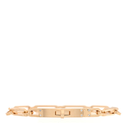Hermes 18K Yellow Gold Diamond PM Kelly Chaine Bracelet SH 1 of 4