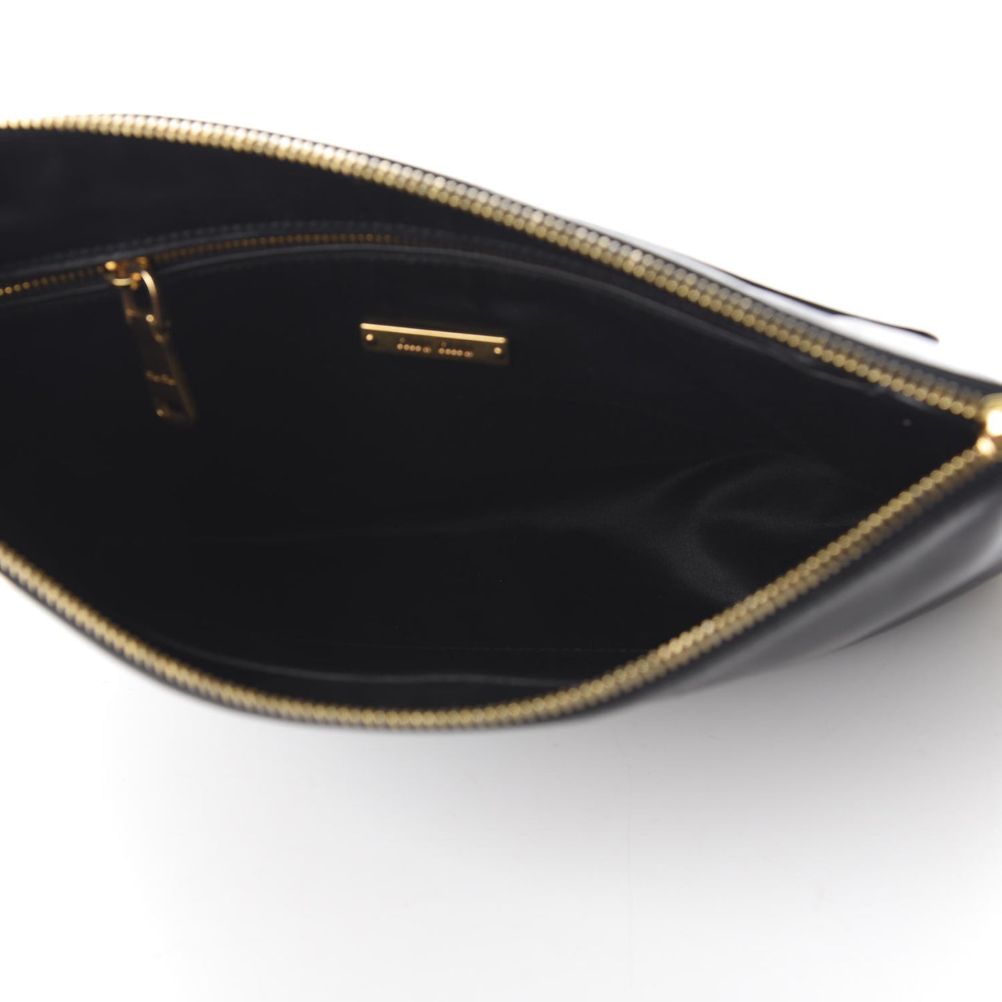 Soft Calf Studded Zip Pouch Black