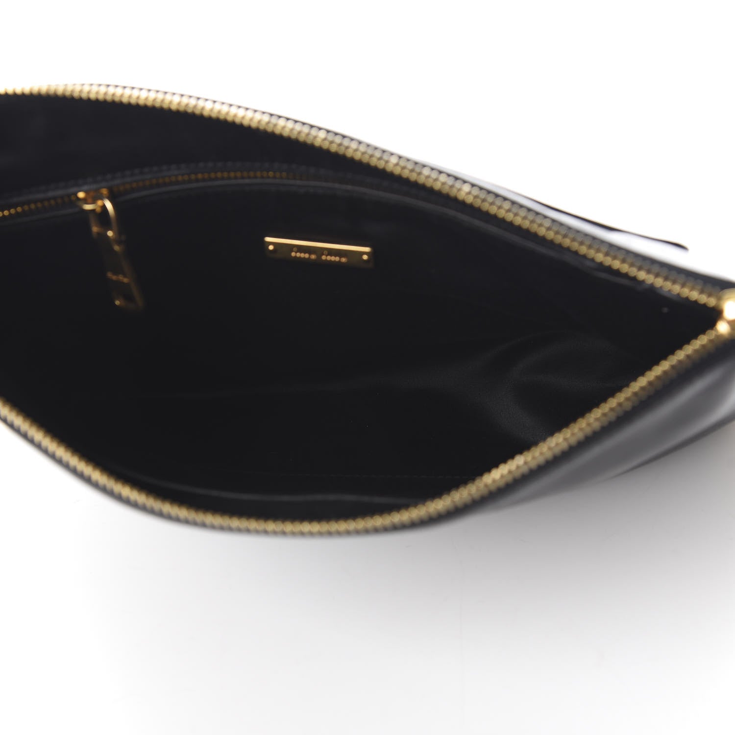 Miu Miu Soft Calf Studded Zip Pouch Black 4 of 9