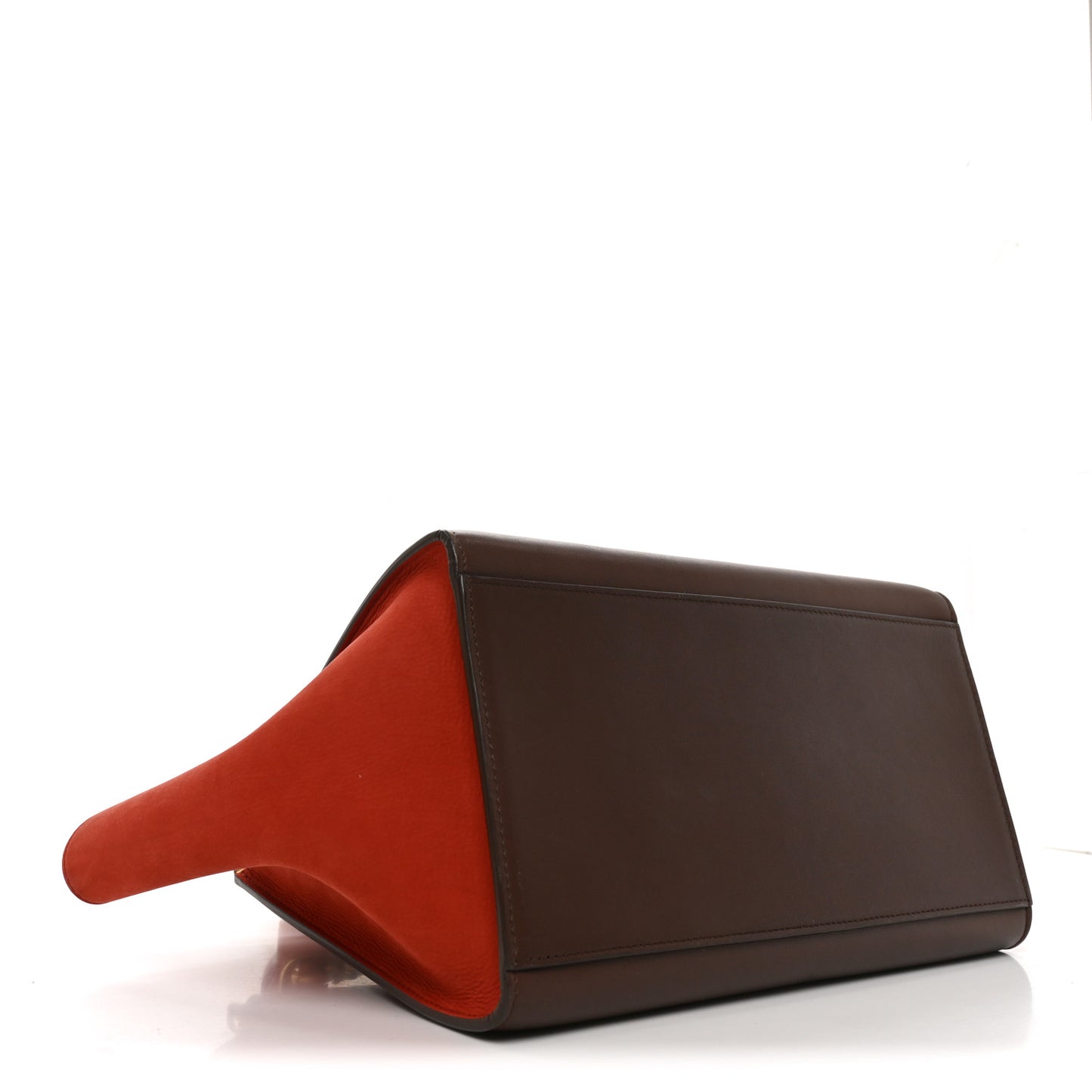 Smooth Calfskin Nubuck Small Tri-Color Trapeze Light Ruby