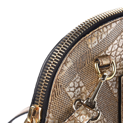 Burberry Metallic Heritage Grain Check Embossed Small Orchard Bowling Bag Gold 12 of 21