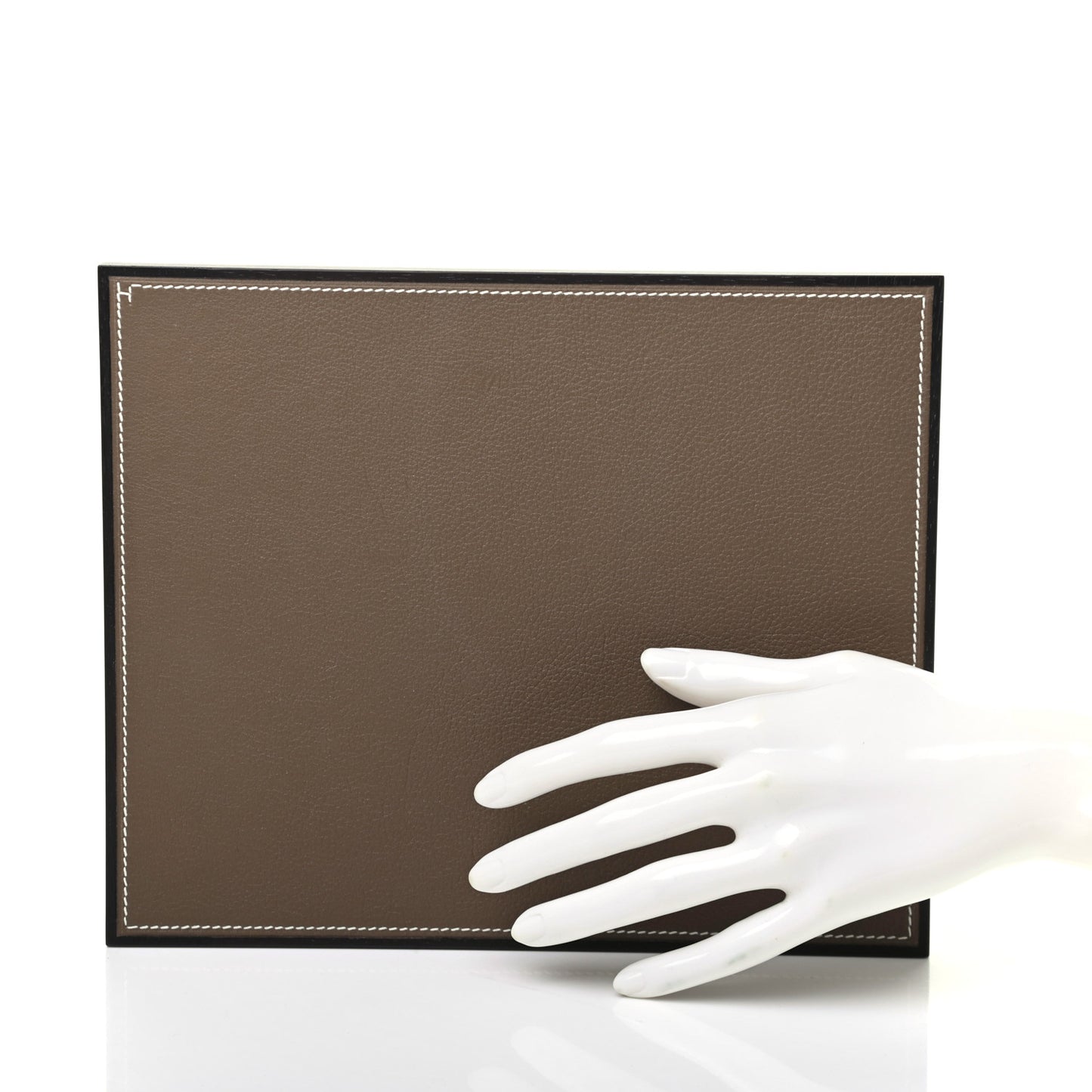Mahogany Wood Smooth Taurillon Pleiade Mouse Pad Etoupe