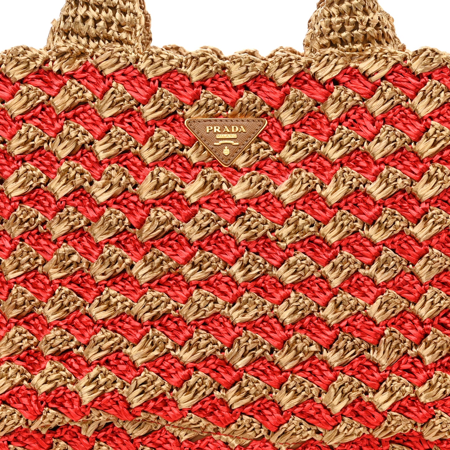Raffia Crochet Large Tote Naturale Fuoco