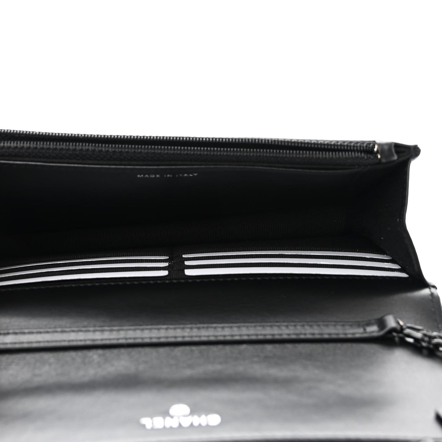 Patent Calfskin Quilted Reissue Wallet On Chain WOC So Black